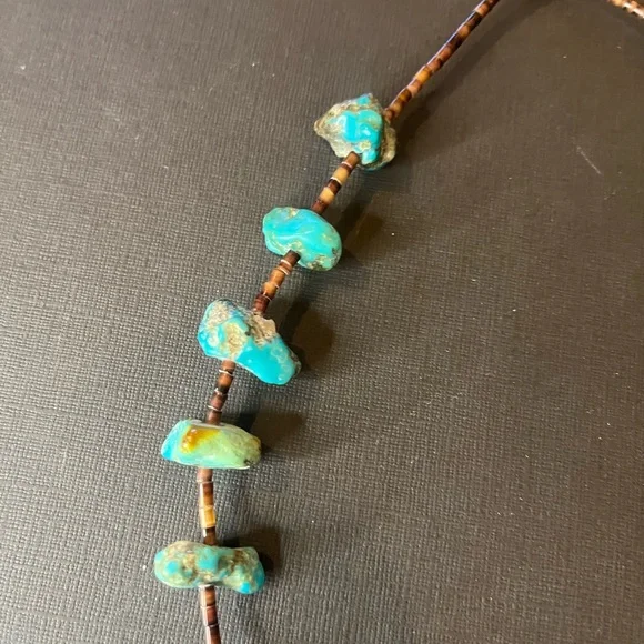Chunky Native American Turquoise and heishi necklace